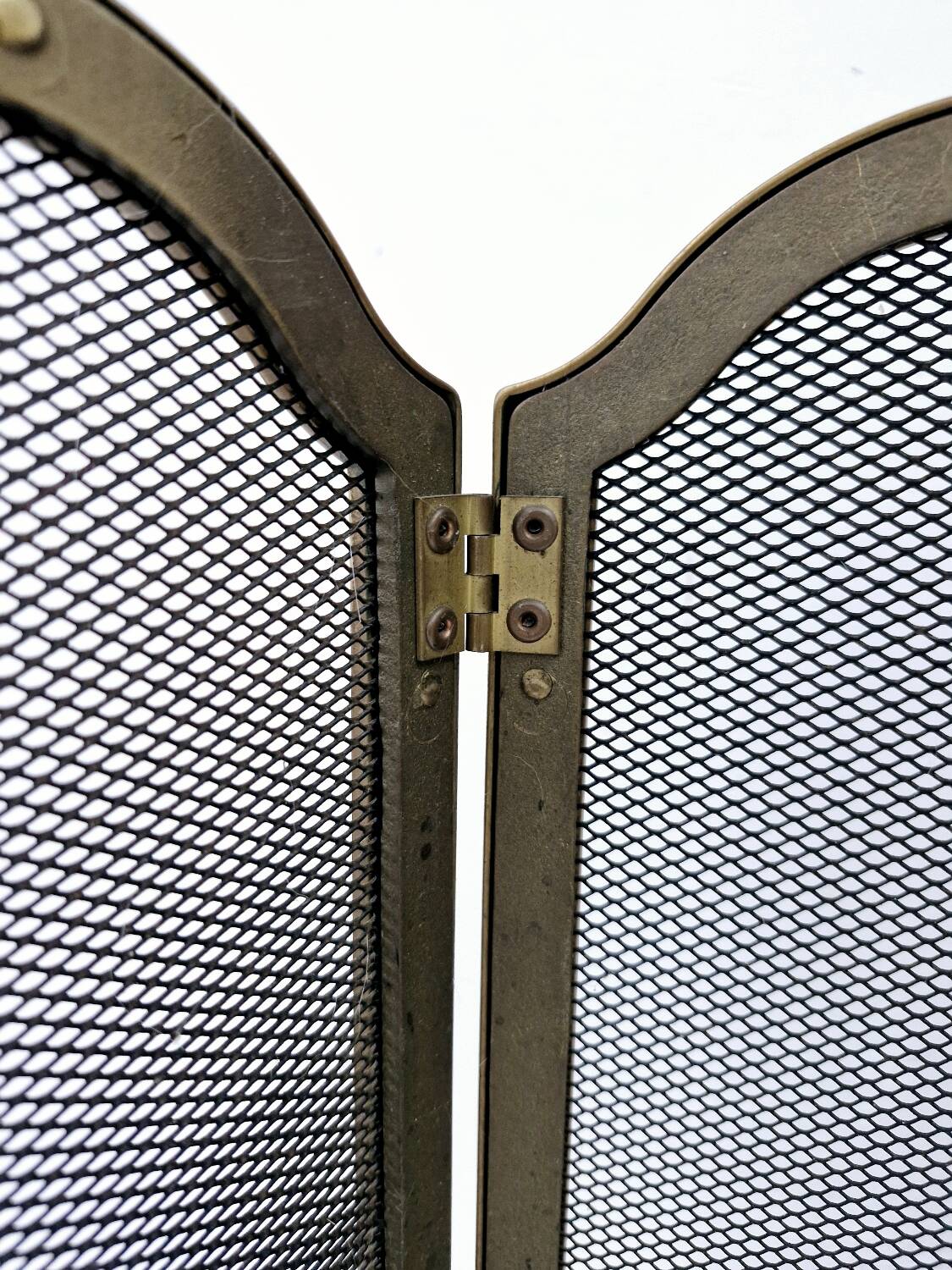 Antique brass fire screen 75x38cm fireplace protection screen