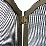 Antique brass fire screen 75x38cm fireplace protection screen