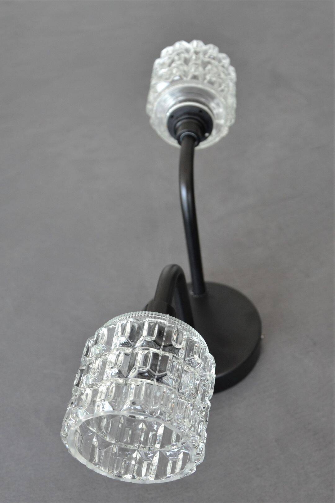 Double cut glass wall light