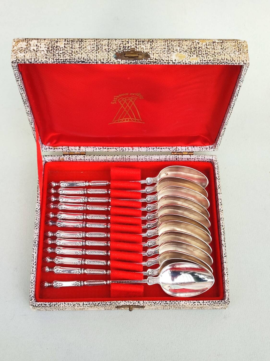 12 cuillères à café en métal argenté