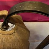 Vintage wrought iron burlap table lamp