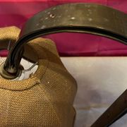 Lampe à poser fer forgé  toile de jute vintage
