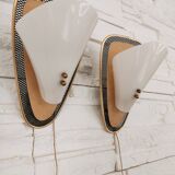 Mid-century acrylic metal wall lights 1950