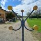 Vintage Coat Rack, Metal and Wooden Balls.