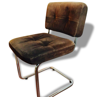Chaise vintage   marron années 70