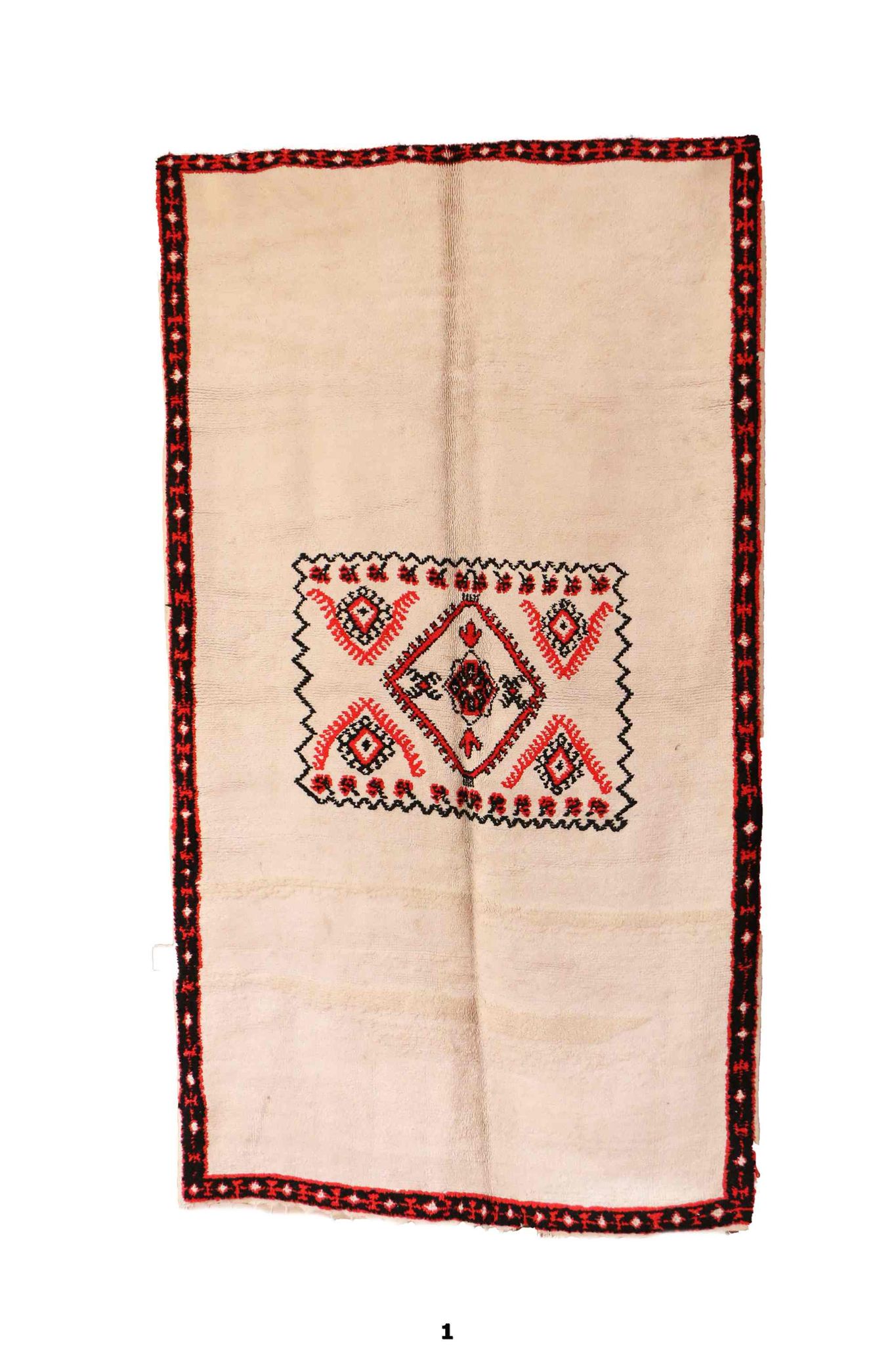 Tapis marocain blanc - 131 x 237 cm