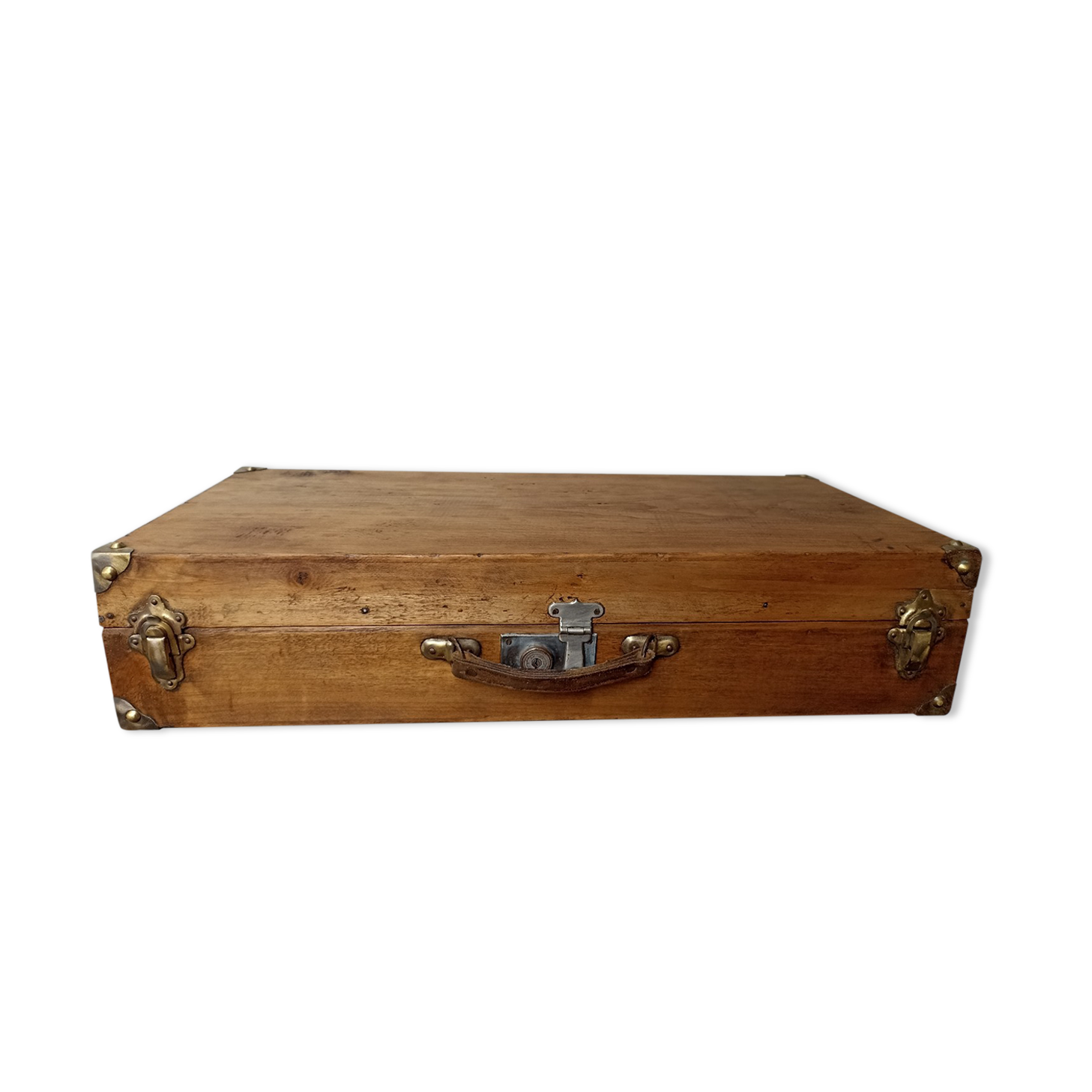 Antique wooden suitcase