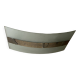 Rectangular ceiling light / chandelier in sandblasted glass and vintage Art Deco chrome