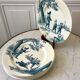 Set of 6 flat plates Iron Earth model "Garde Champêtre" late nineteenth