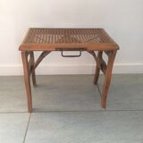Folding stool in old caning