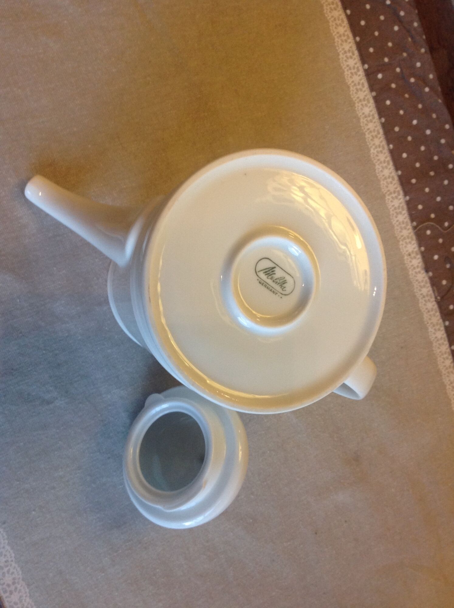 Coffeemaker Melitta 70's white vintage ceramic