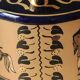 Greek Amphora Vase/Scenes of life Greek Mythology. Signed KA. Handmade in Greece, gilded with 24c fine gold. High 22.5 cm