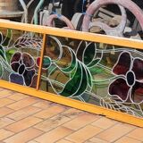 Large stained glass door side from the Art Nouveau period around 1900