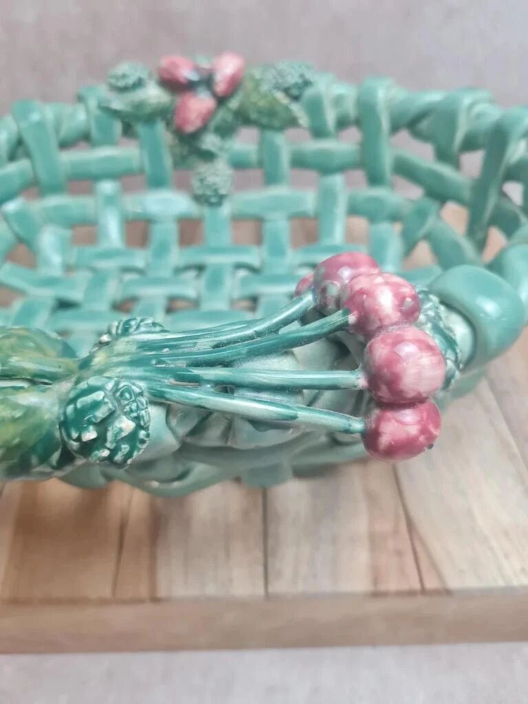 Large openwork bowl in slipware
