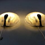 Set of 2 Murano glass wall lamps by Hillebrand 1960’s