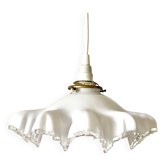White glass draped suspension