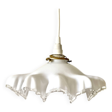 White glass draped suspension