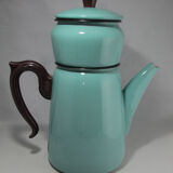 large vintage coffee maker made of enamelled sheet metal