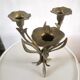 Candle holder brass vintage leaves and flowers 60s - 70s