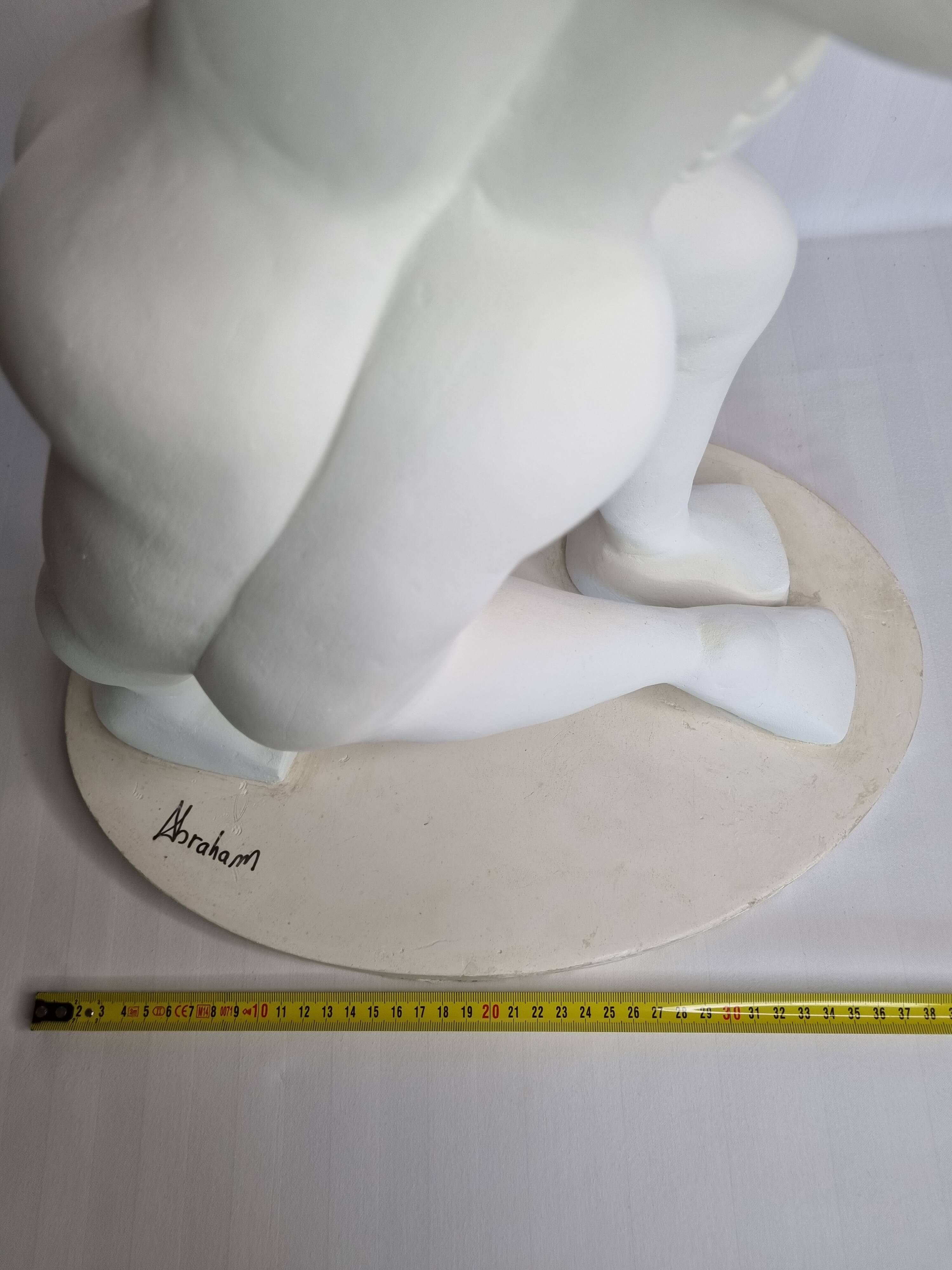 Original sculpture The Embrace signed Françoise Abraham patinated plaster 46 cm