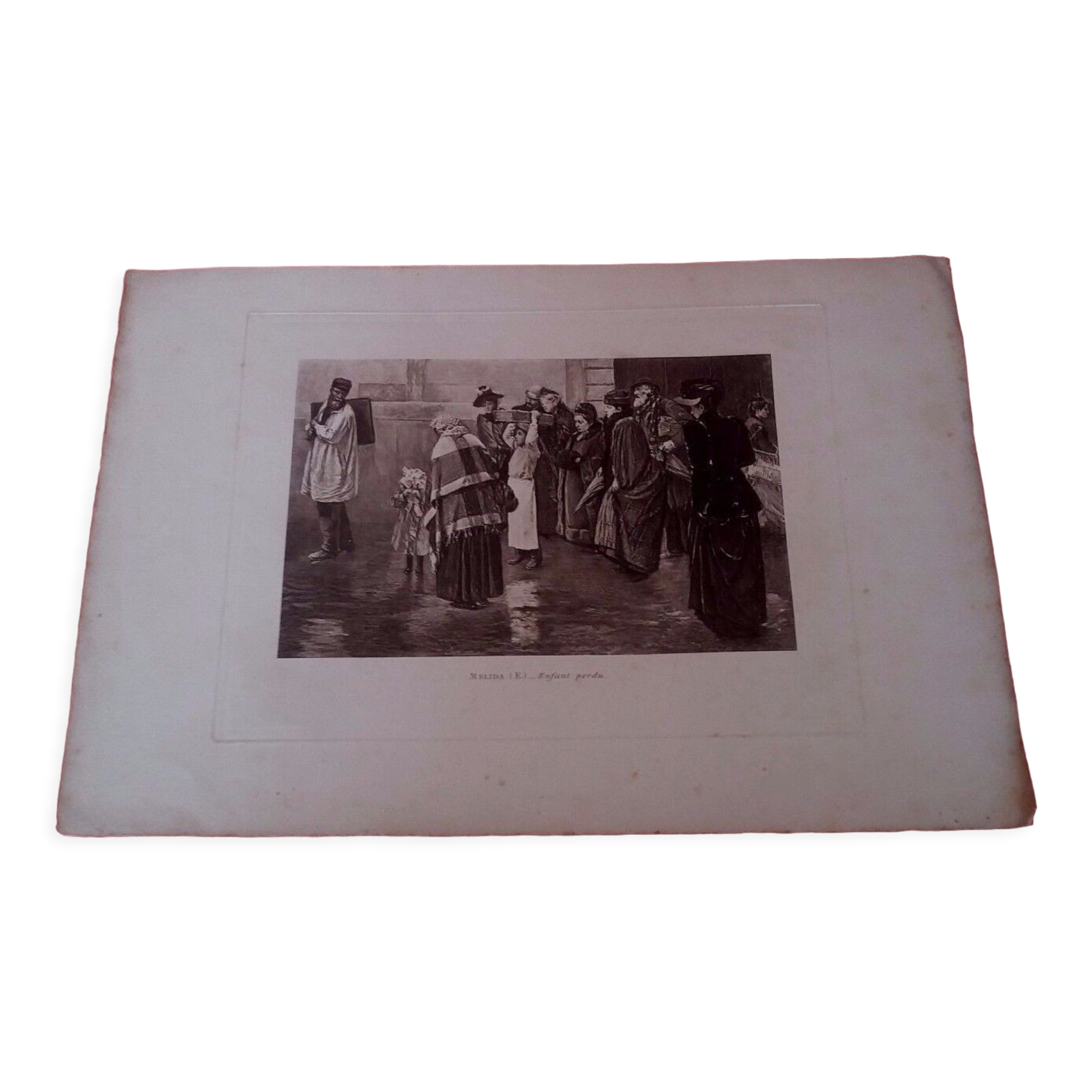 Antique print after Enrique Melida XIXth