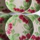 Six slip plates with strawberry decoration
