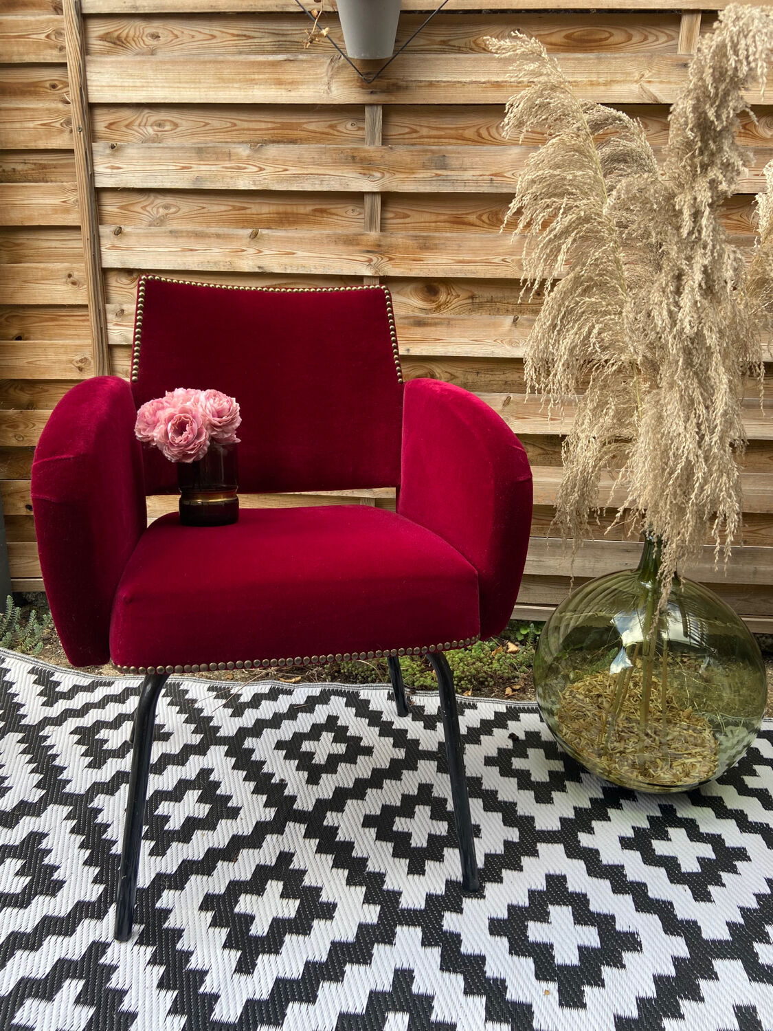 Velvet armchair