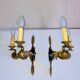 Empire bronze sconces with decorations of swans, palmettes and acanthus leaves