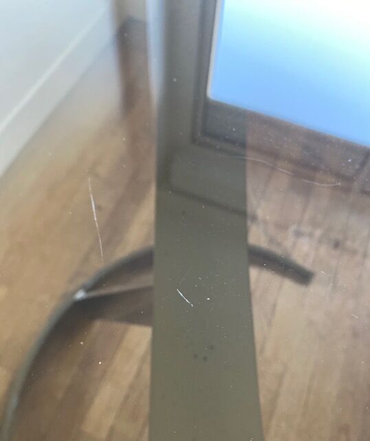 Round table vintage smoked glass 1970