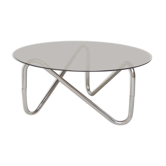 Glass and metal coffee table, 1980
