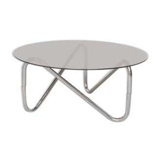 Table basse verre et métal, 1980