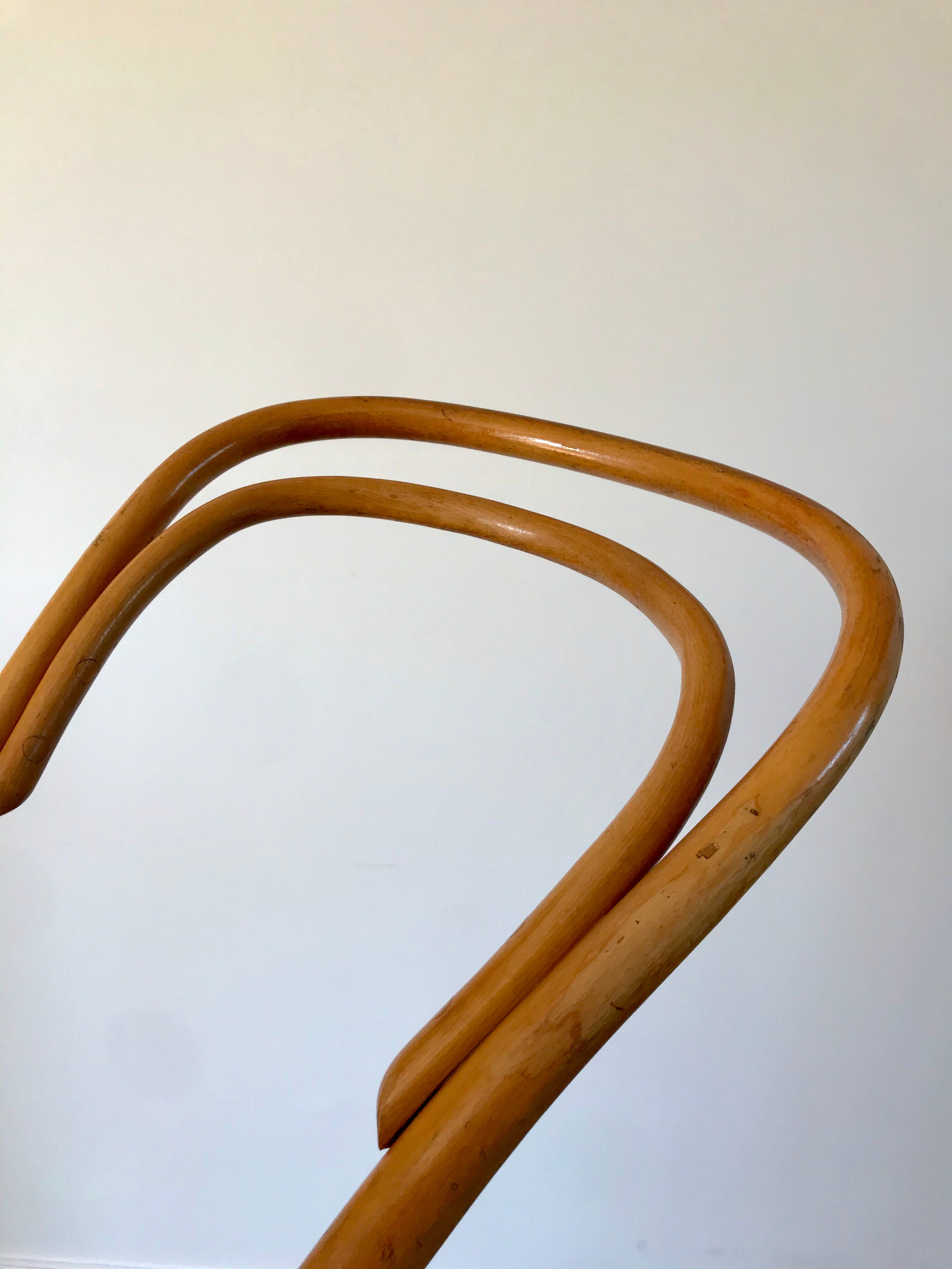 Baumann bistro chair in bent wood and blond wood canning 40s-50s