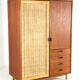 Sebastian Muggenthaler wardrobe - teak & Wicker - rare mid century design