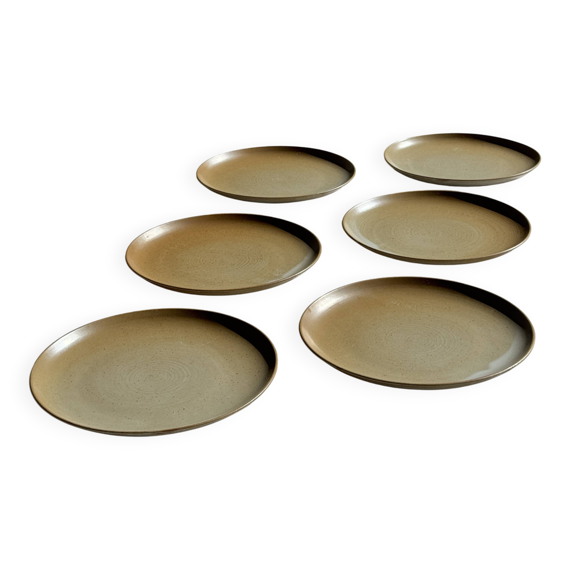 Set of 6 stoneware plates Village France D24