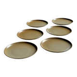 Set of 6 stoneware plates Village France D24