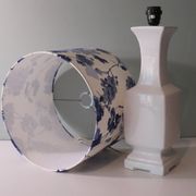 White mid-century ceramic table lamp