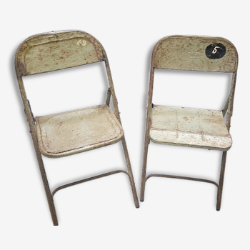 Pair of folding chair / industrial