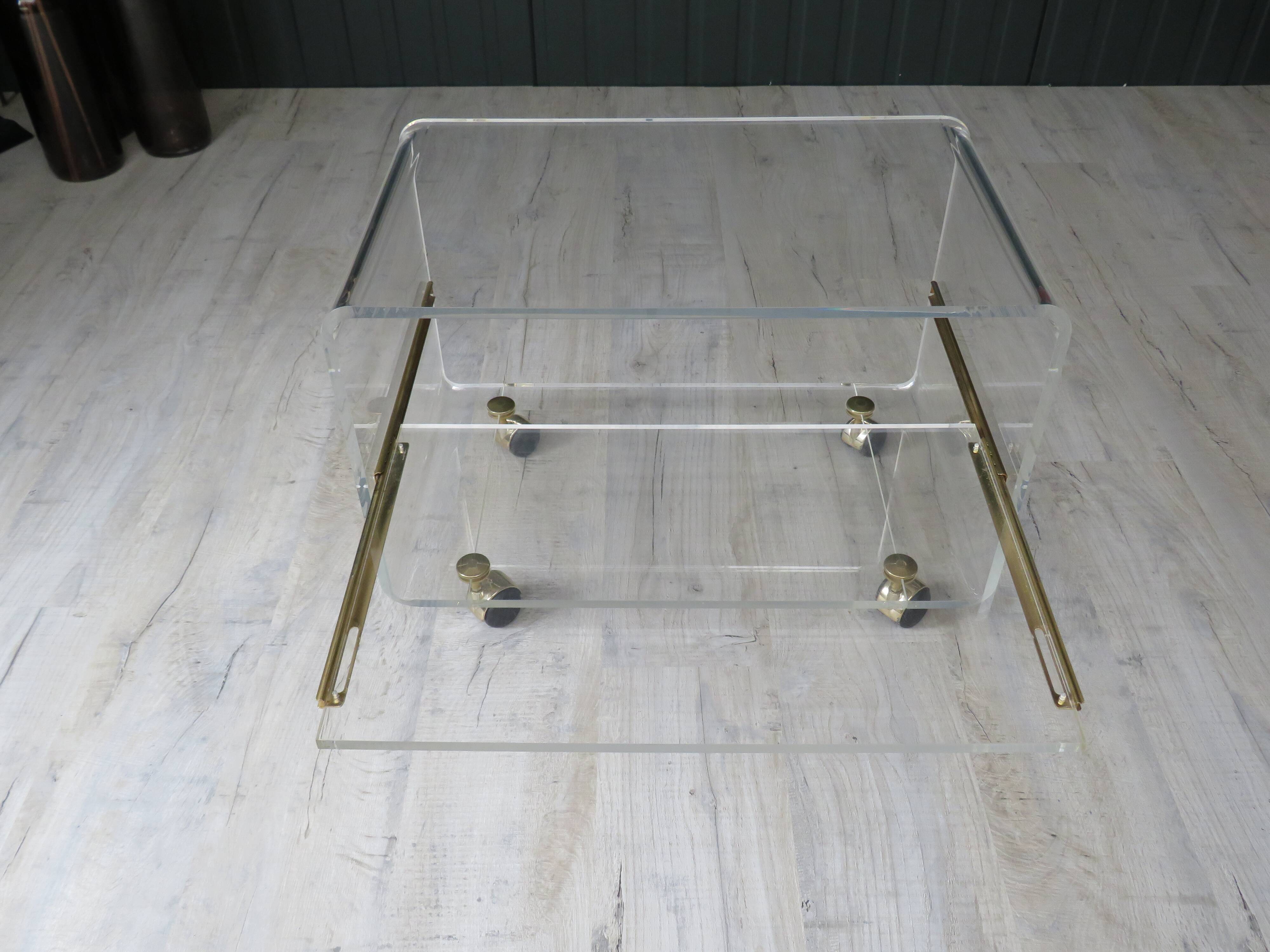 Altuglass roller coffee table by David Lange
