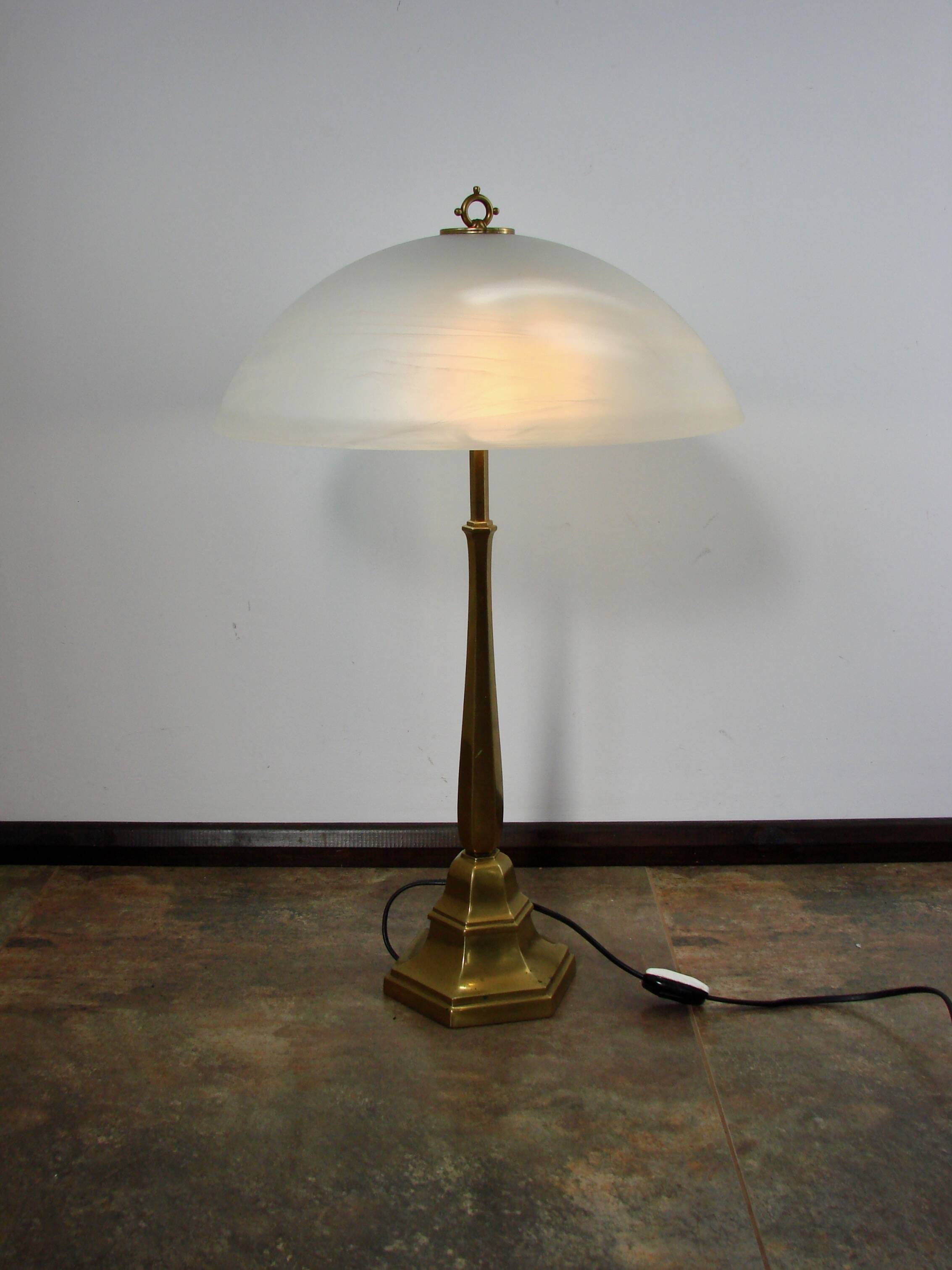 1940s Art Deco brass lamp | 2x E27 | Glass | Vintage