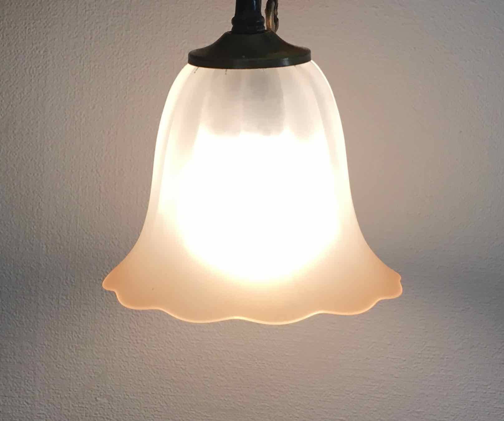 Frosted glass tulip wall light