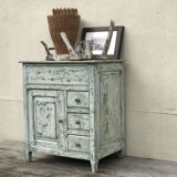 Old Parisian buffet patina white blue