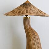 Rattan Table Lamp Mid Century Style
