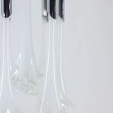 Murano glass and chrome metal chandelier. 1970s.