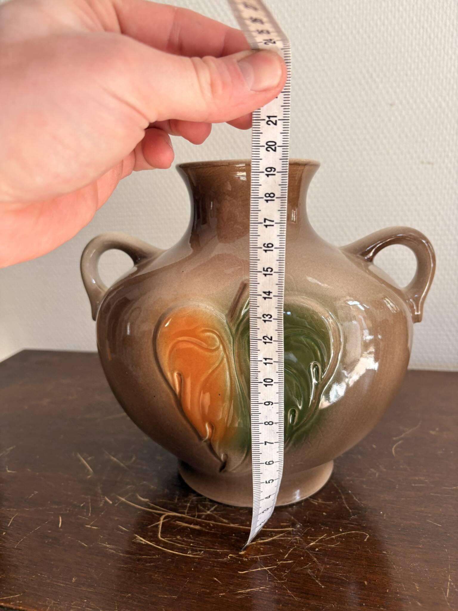 Vintage USSR Soviet Ceramic Amphora Handle Vase