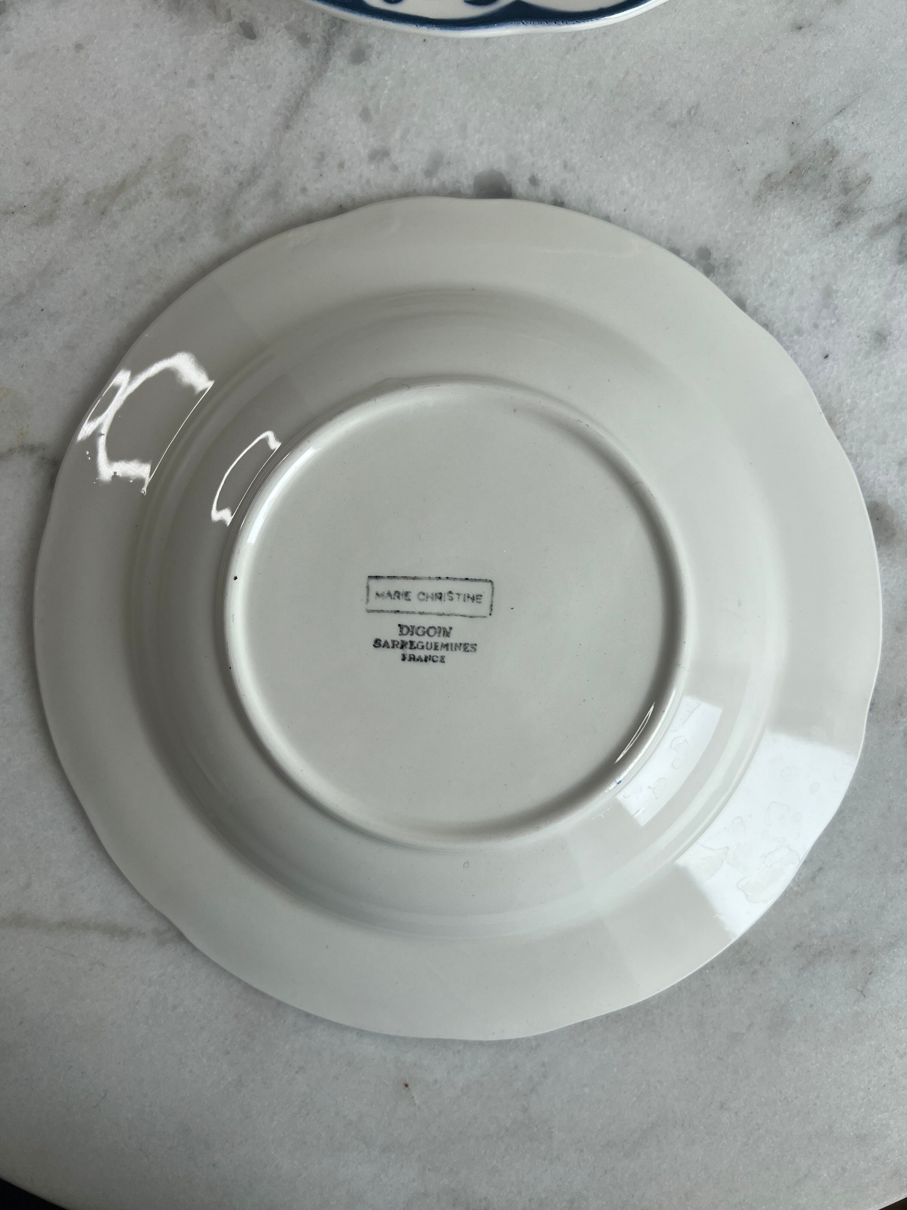 Set of 2 deep plates Marie Christine Sarreguemines