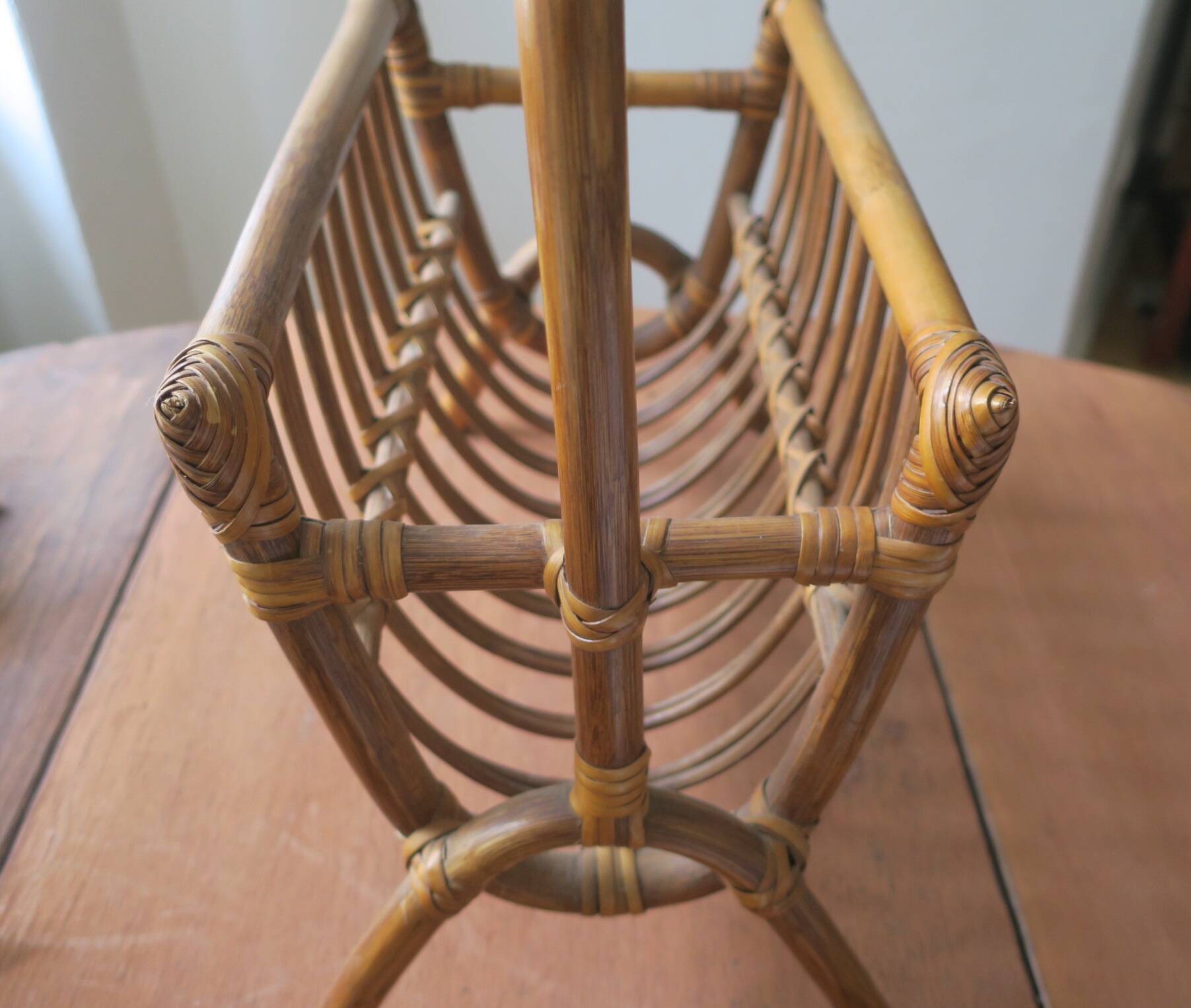 Mid century bamboo magazine rack, 1960s