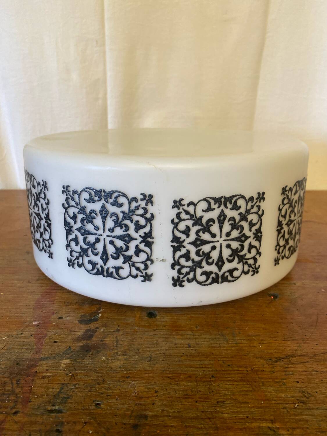 Antique White Opaline Wall Light + Vintage Black Baroque Decor