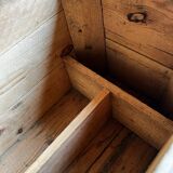 Patinated green wooden chest