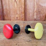 Vintage metal coat hooks duo