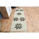 1970s Vintage Turkish Oushak Handmade Wool Cotton Beige Runner Rug 88x279